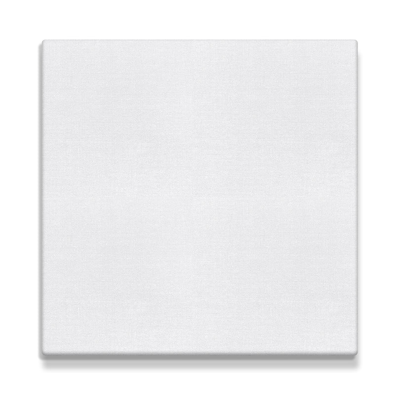 Stretched White Blank Canvas, 8" x 8" Inches, Primed, 100% Cotton, For Acrylics