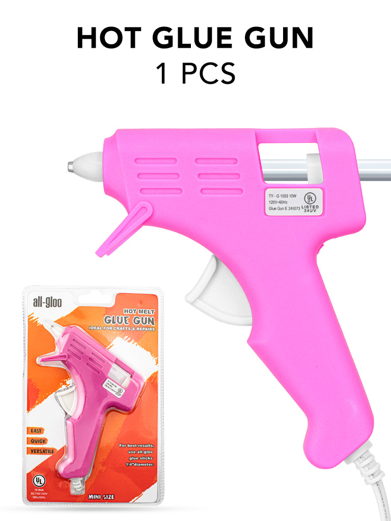 All Gloo 10 Watt Mini Size High Temperature Hot Glue Gun, Variety Colors, 12-Pack