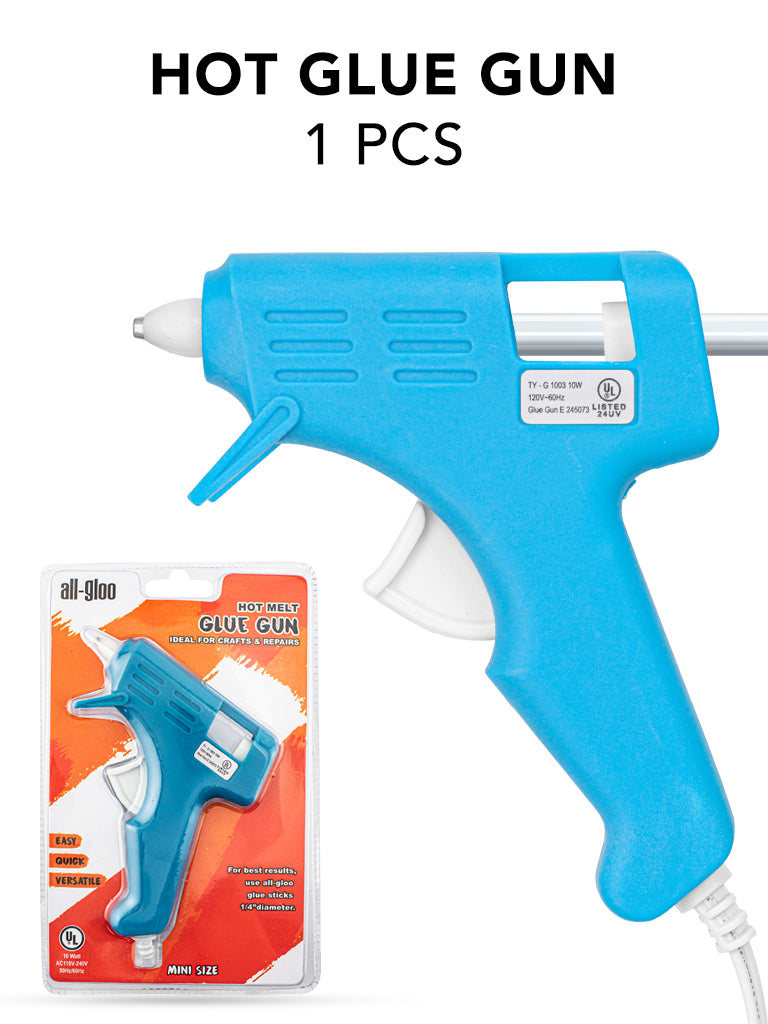 All Gloo 10 Watt Mini Size High Temperature Hot Glue Gun, Variety Colors, 12-Pack