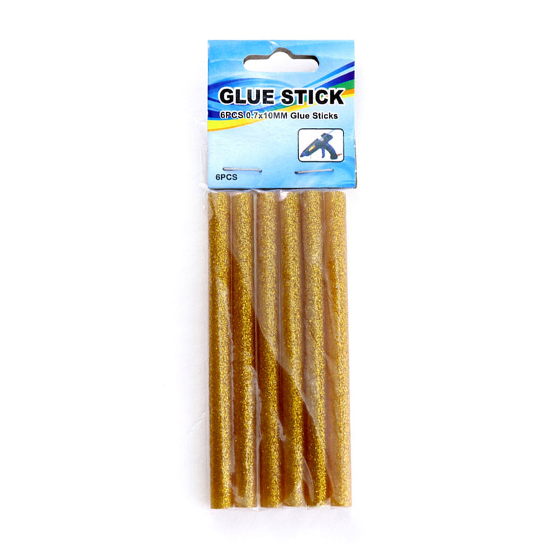 6pc Glitter Hot Glue Sticks, 4" Long, Gold & Silver, 12-Pack