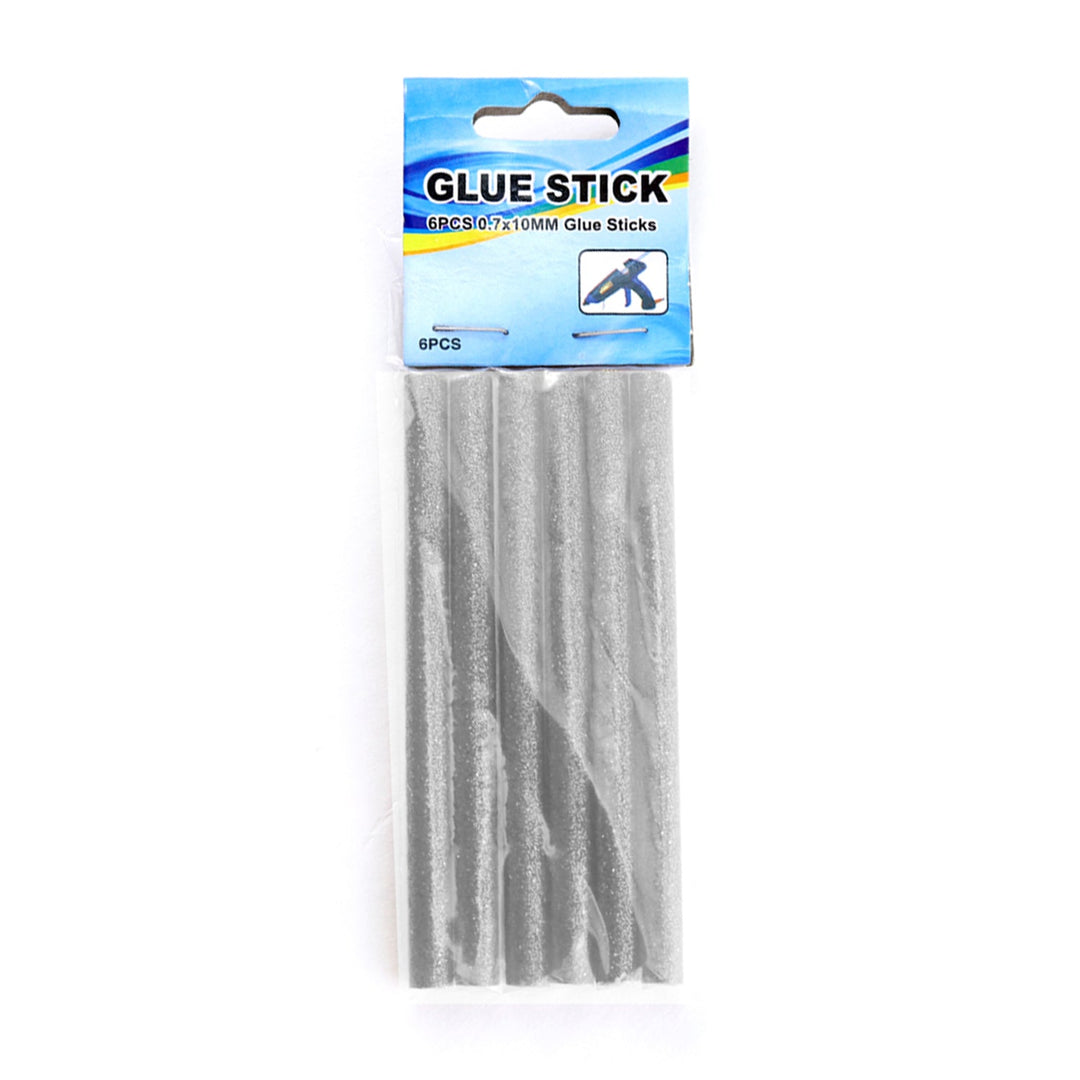 6pc Glitter Hot Glue Sticks, 4" Long, Gold & Silver