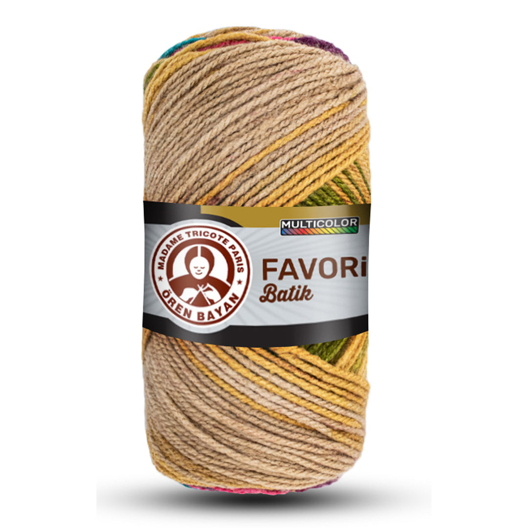 Madame Tricote Paris,  Favori Batik,  100% Acrylic,  Handknitting Yarn,  100g,  210, 5-Pack