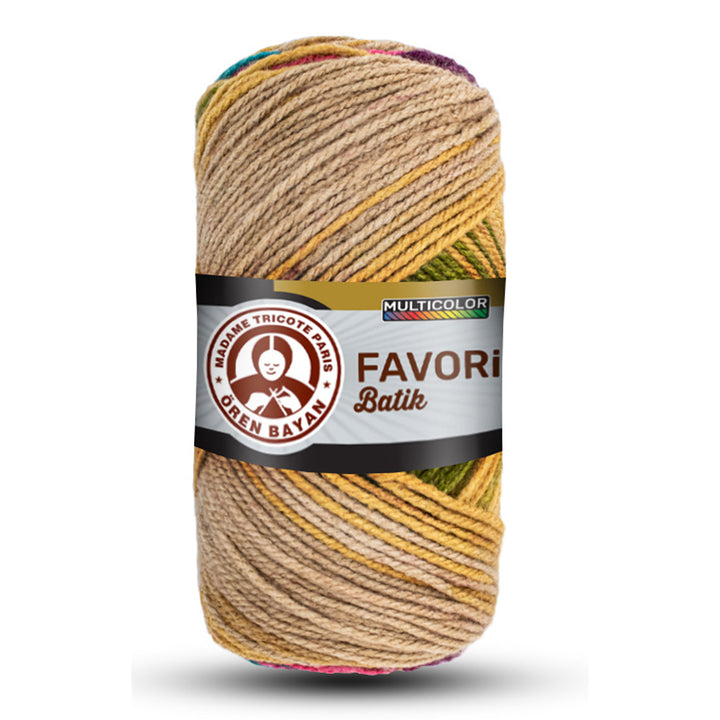 Madame Tricote Paris,  Favori Batik,  100% Acrylic,  Handknitting Yarn,  100g,  210, 5-Pack