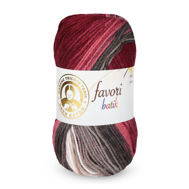 Madame Tricote Paris,  Favori Batik,  100% Acrylic,  Handknitting Yarn,  100g,  210, 5-Pack