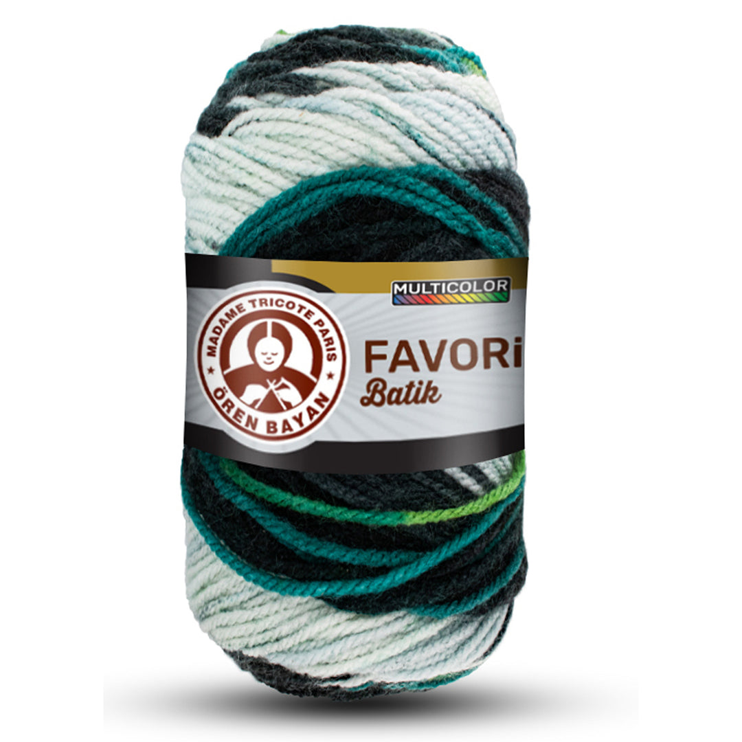 Madame Tricote Paris,  Favori Batik,  100% Acrylic,  Handknitting Yarn,  100g,  210, 5-Pack