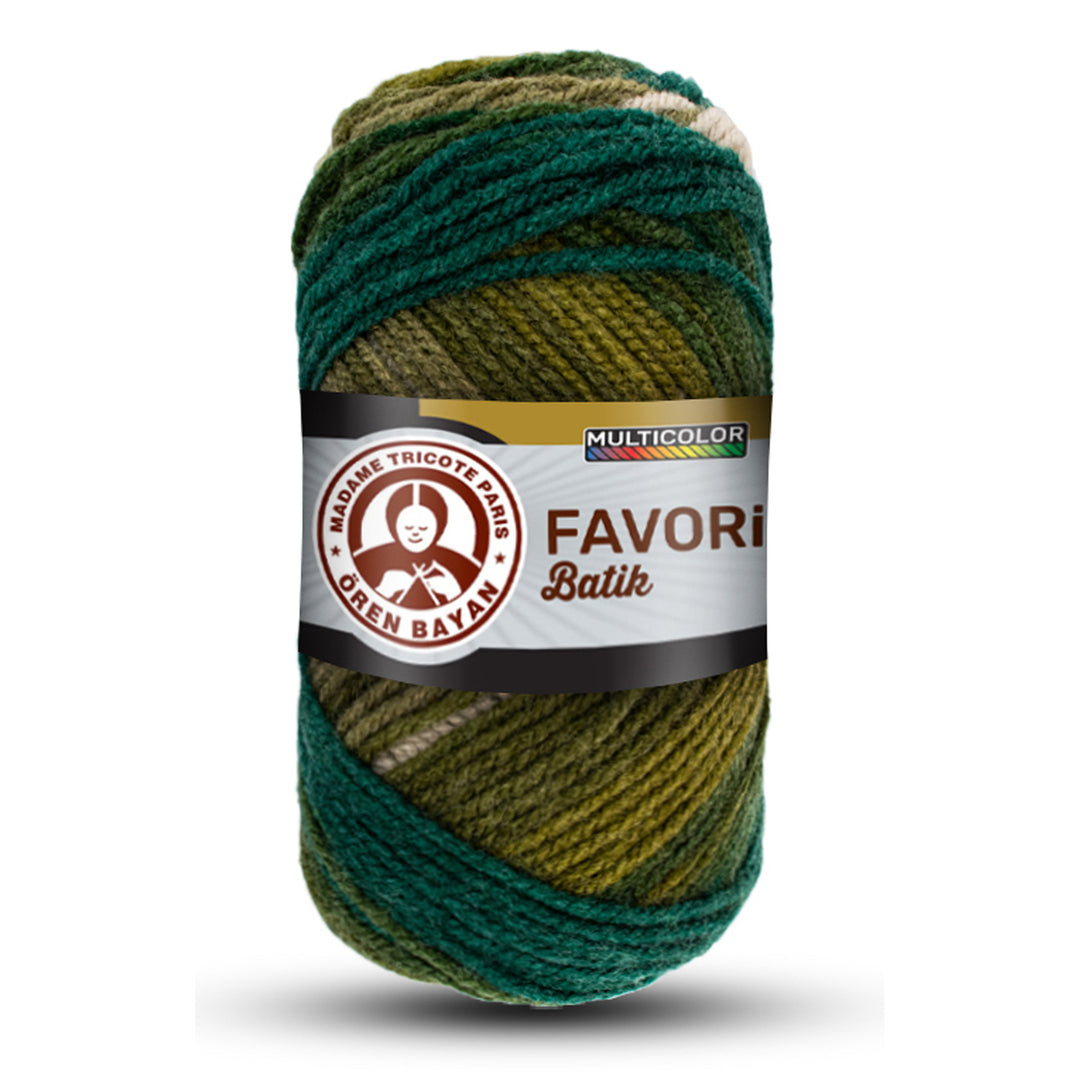Madame Tricote Paris,  Favori Batik,  100% Acrylic,  Handknitting Yarn,  100g,  210, 5-Pack
