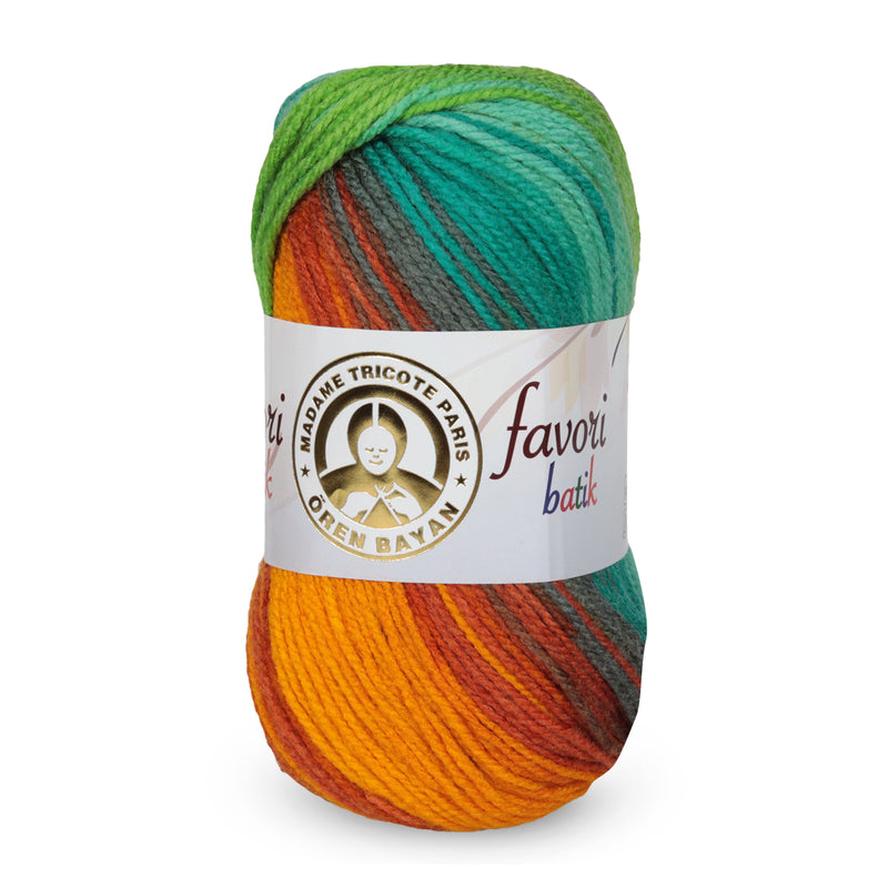 Madame Tricote Paris,  Favori Batik,  100% Acrylic,  Handknitting Yarn,  100g,  210