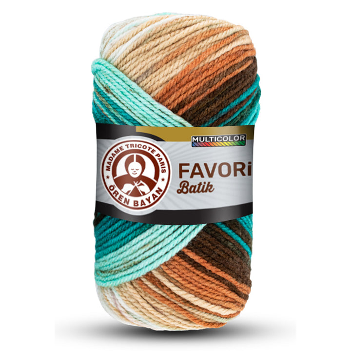 Madame Tricote Paris,  Favori Batik,  100% Acrylic,  Handknitting Yarn,  100g,  210, 5-Pack