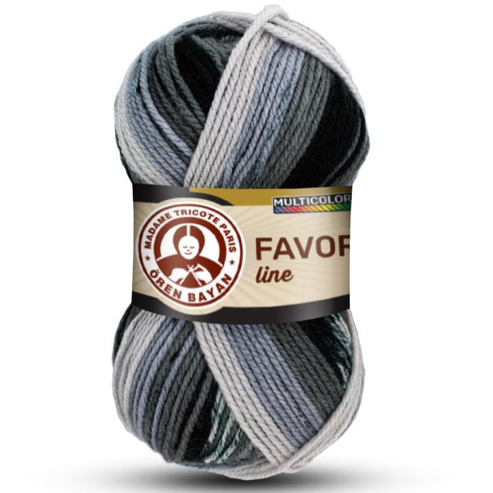 Madame Tricote Oren Bayan, Favori Line Yumak, Multicolor Yarn, 100% Acrylic, 230 Yards