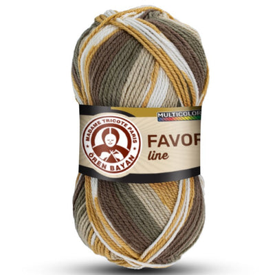 Madame Tricote Oren Bayan, Favori Line Yumak, Multicolor Yarn, 100% Acrylic, 230 Yards