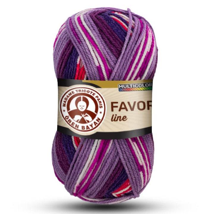 Madame Tricote Oren Bayan, Favori Line Yumak, Multicolor Yarn, 100% Acrylic, 230 Yards