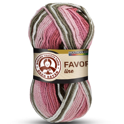 Madame Tricote Favori Oren Bayan Line Yumak, Multicolor Yarn, 100% Acrylic, 230 Yards, 5-Pack