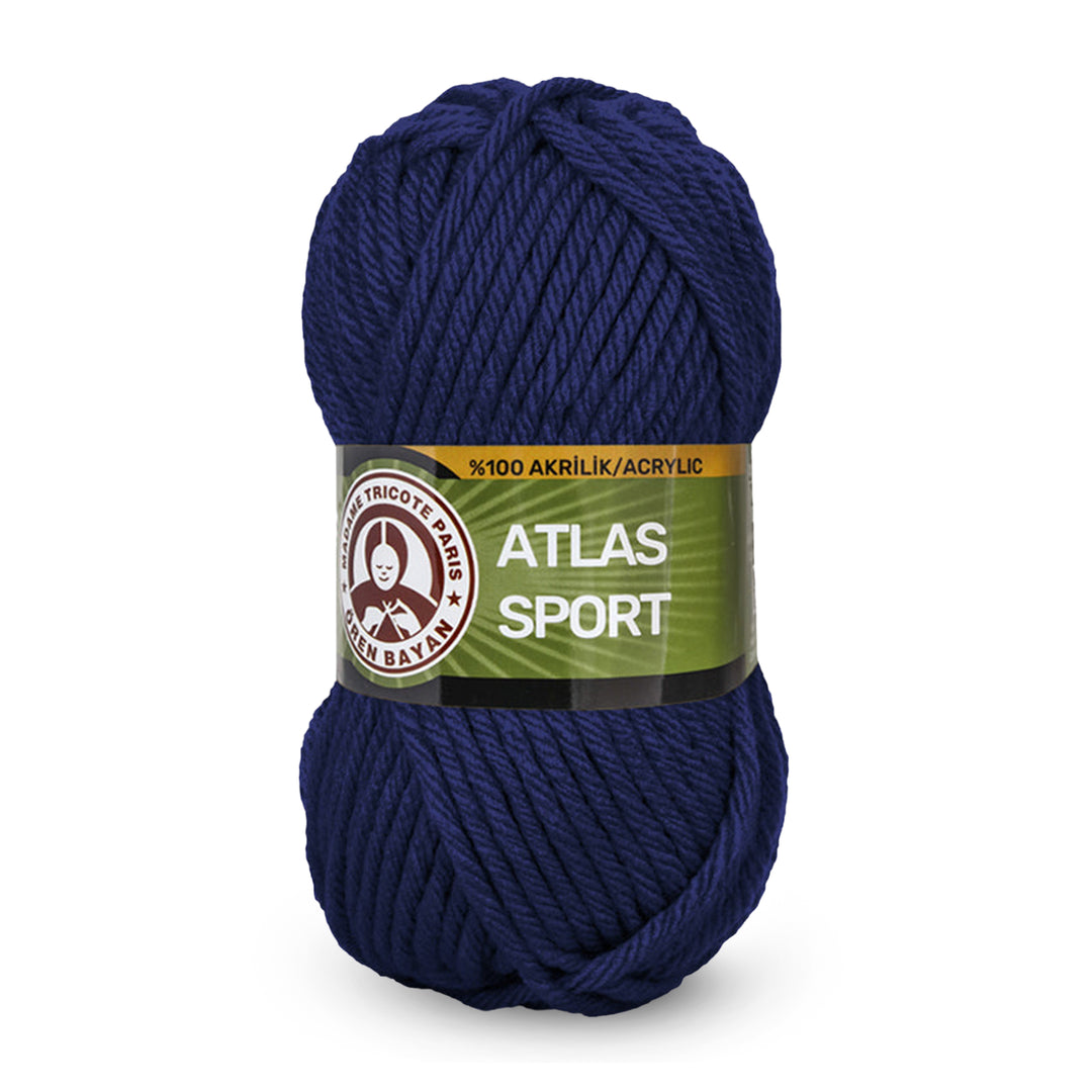 Madame Tricote Paris,  Atlas Sport,  100% Acrylic,  Handknitting Yarn,  100g,  65 meters, 5-Pack