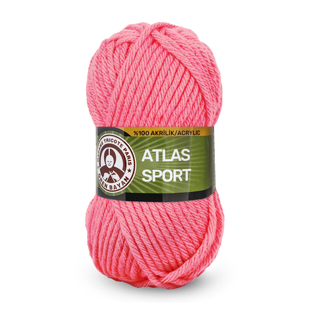 Madame Tricote Paris,  Atlas Sport,  100% Acrylic,  Handknitting Yarn,  100g,  65 meters, 5-Pack