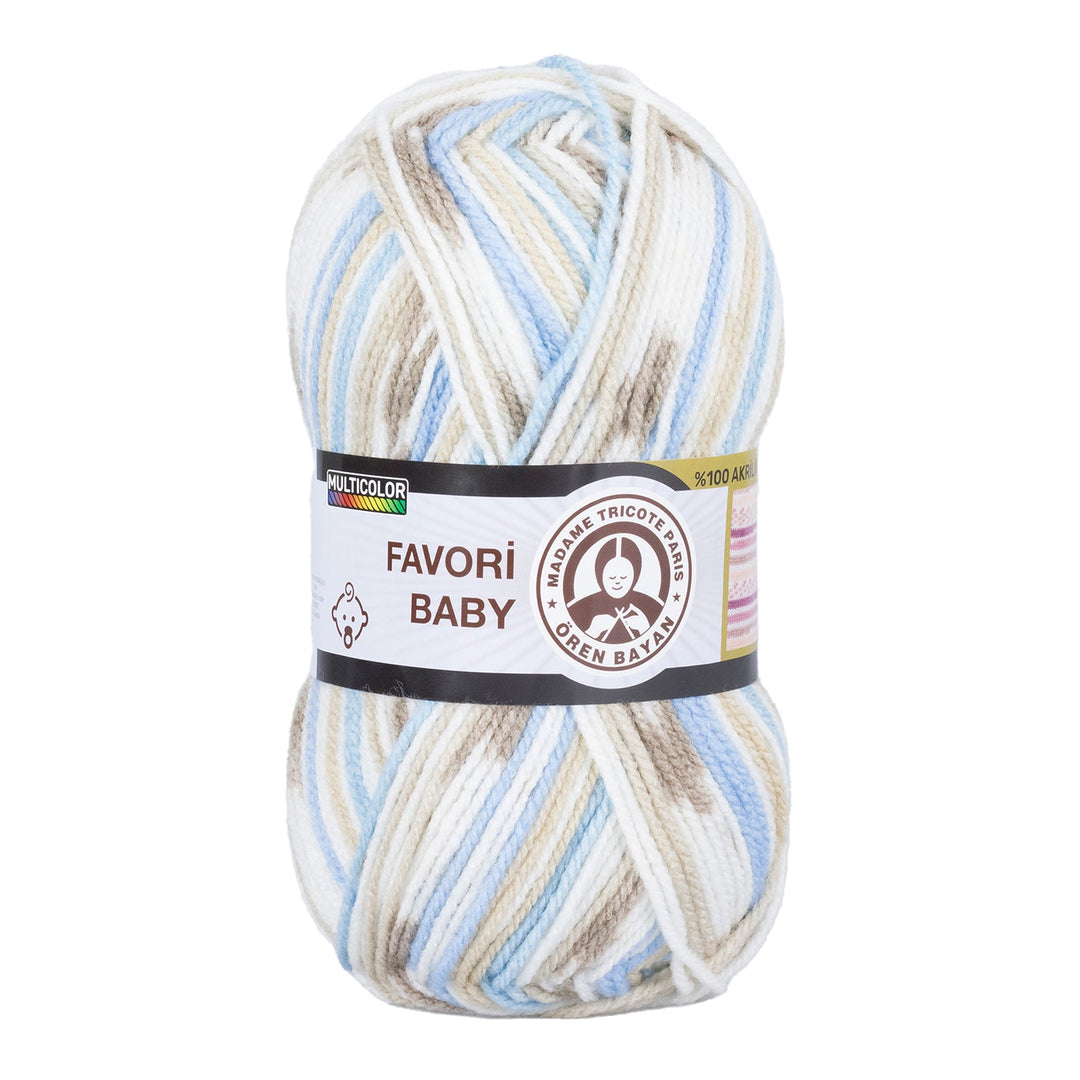 Madame Tricote Oren Bayan, Favori Baby, Hand Knitting Yarn, 100% Acrylic, 100g, 229 Yards, 5-Pack