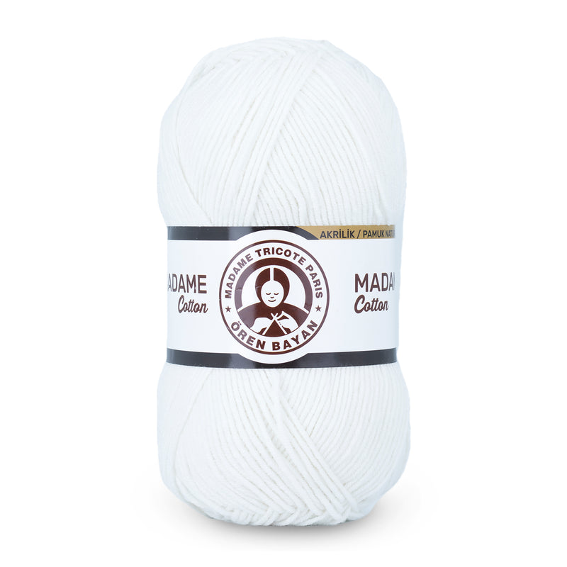Madame Tricote Paris Oren Bayan, Madame Cotton, Acrylic 51% & Cotton 49%, Handknitting Yarn, 5-Pack