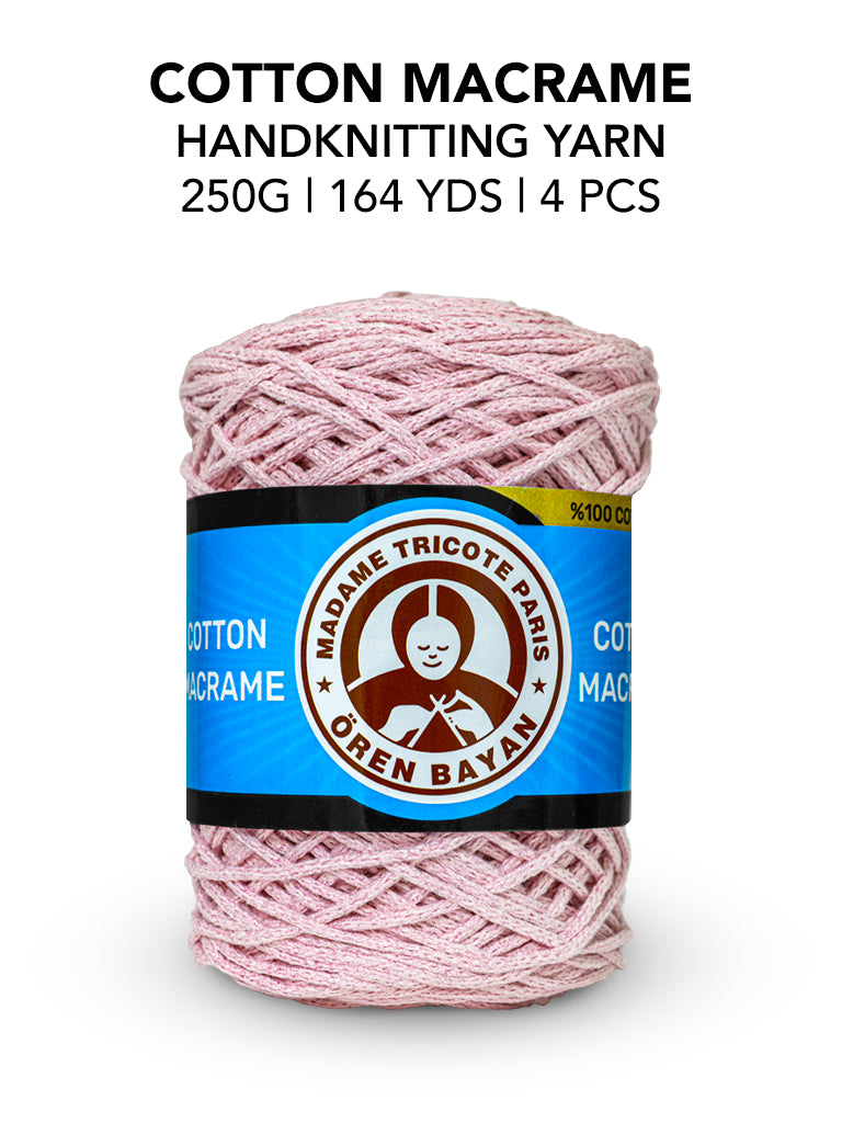 Macramé Madame Tricote Oren Bayan, 100% Cotton, 250g, Variety Colors, 4-Pack