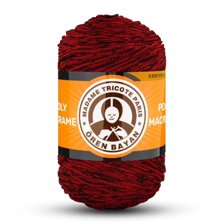 Poly Macramé Madame Tricote Paris Oren Bayan, 100% Polyester, 164 Yard, 250g, Variety Colors, 4-Pack