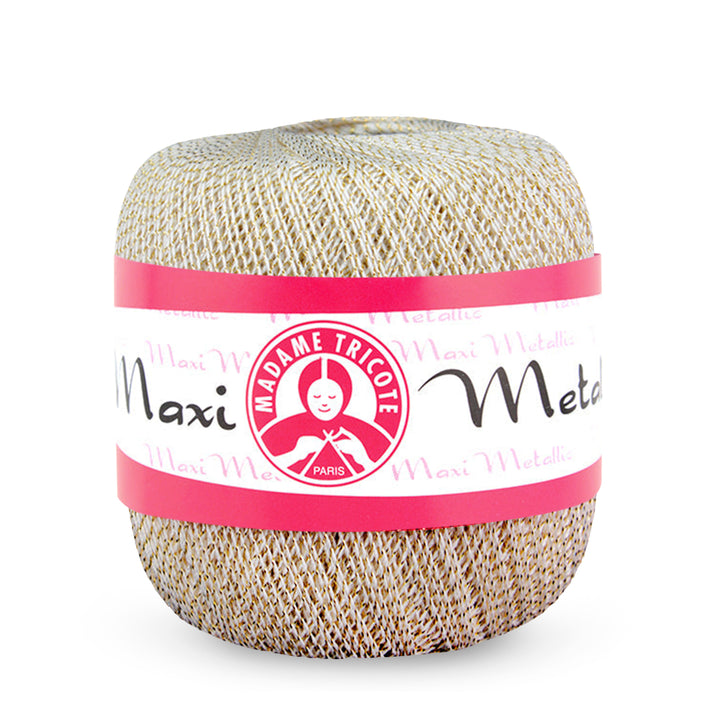 Madame Tricote Paris,  Maxi Metallic,  Cotton 96% and Metallic 4%,  Handknitting Yarn, 6-Pack