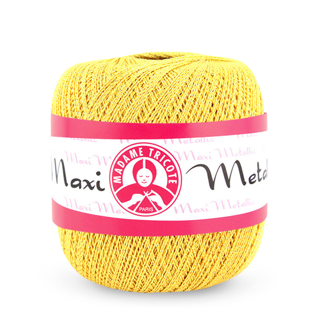 Madame Tricote Paris,  Maxi Metallic,  Cotton 96% and Metallic 4%,  Handknitting Yarn, 6-Pack