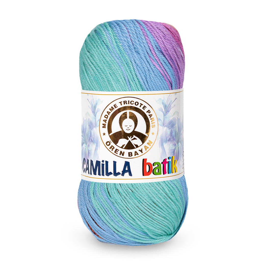 Madame Tricote Paris,  Camilla Batik,  Cotton 100%,  Handknitting Yarn,  100g,  274 yards, 5-Pack