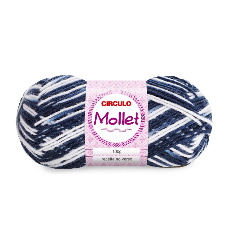 Círculo Mollet, Acrylic Yarn Skeins, Craft Yarn for Knitting and Crochet, 500 Tex, 200 Meters, 1 Roll,    5-Pack