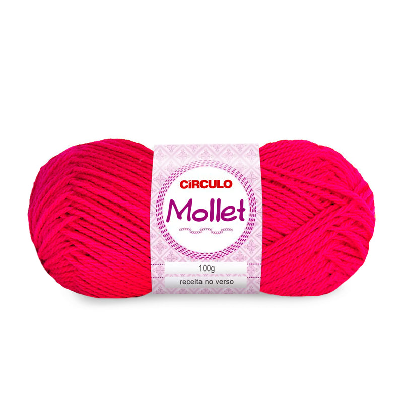 Círculo Mollet, Acrylic Yarn Skeins, Craft Yarn for Knitting and Crochet, 500 Tex, 200 Meters, 1 Roll,    5-Pack