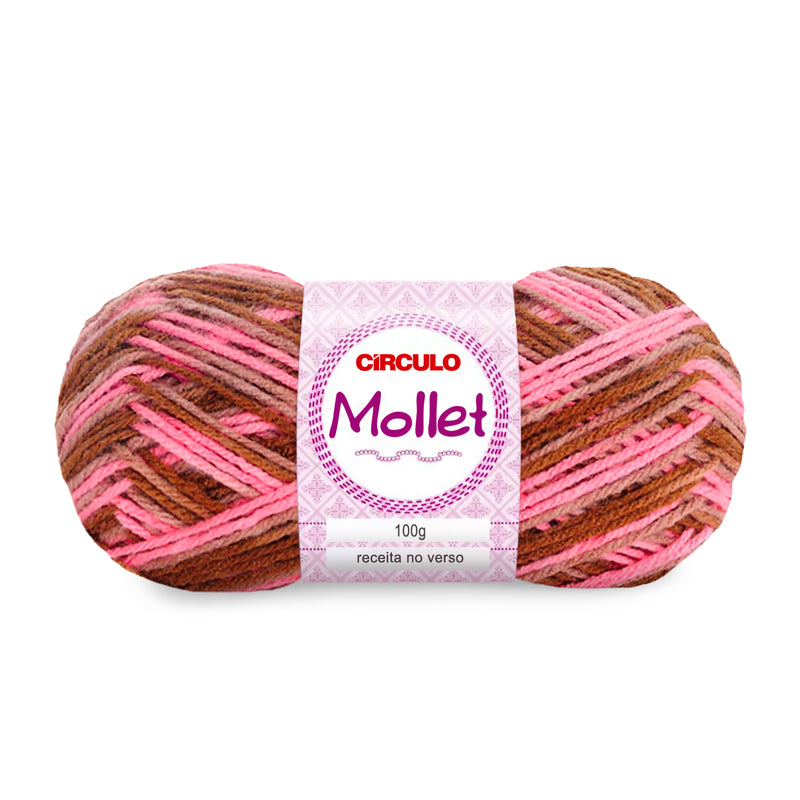 Círculo Mollet, Acrylic Yarn Skeins, Craft Yarn for Knitting and Crochet, 500 Tex, 200 Meters, 1 Roll,    5-Pack