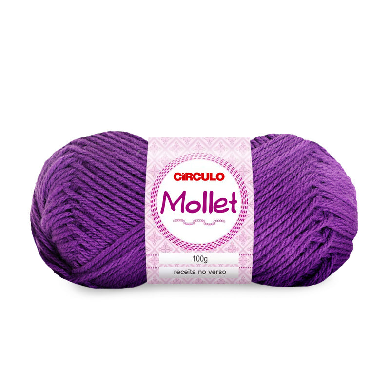 Círculo Mollet, Acrylic Yarn Skeins, Craft Yarn for Knitting and Crochet, 500 Tex, 200 Meters, 1 Roll,    5-Pack