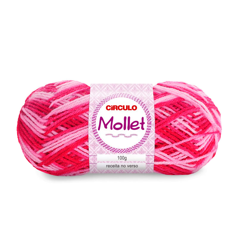 Círculo Mollet, Acrylic Yarn Skeins, Craft Yarn for Knitting and Crochet, 500 Tex, 200 Meters, 1 Roll,    5-Pack