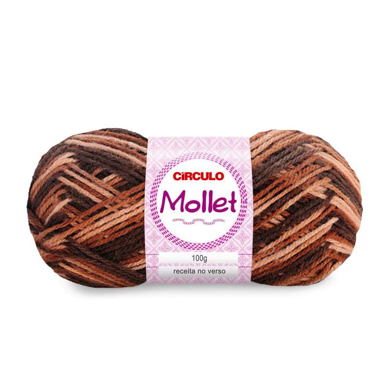 Círculo Mollet, Acrylic Yarn Skeins, Craft Yarn for Knitting and Crochet, 500 Tex, 200 Meters, 1 Roll,    5-Pack