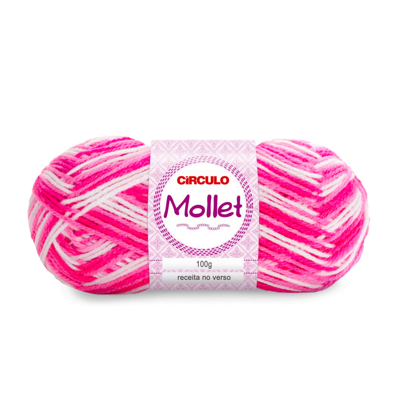 Círculo Mollet, Acrylic Yarn Skeins, Craft Yarn for Knitting and Crochet, 500 Tex, 200 Meters, 1 Roll,    5-Pack