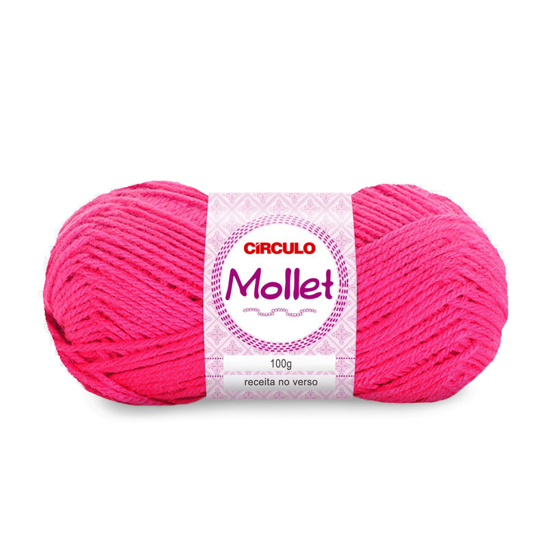 Círculo Mollet, Acrylic Yarn Skeins, Craft Yarn for Knitting and Crochet, 500 Tex, 200 Meters, 1 Roll