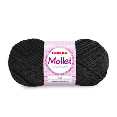 Círculo Mollet, Acrylic Yarn Skeins, Craft Yarn for Knitting and Crochet, 500 Tex, 200 Meters, 1 Roll,    5-Pack