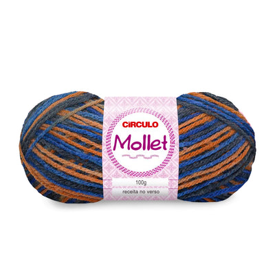 Círculo Mollet, Acrylic Yarn Skeins, Craft Yarn for Knitting and Crochet, 500 Tex, 200 Meters, 1 Roll,    5-Pack