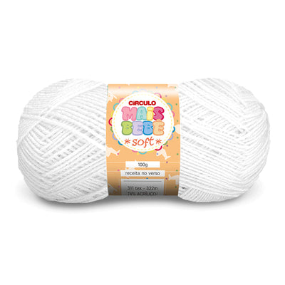 Círculo Mais Bebê Soft, Acrylic & Viscose Yarn Skeins, Craft Yarn for Knitting and Crochet, 311 Tex, 321 Meters, 1 Roll,    5-Pack