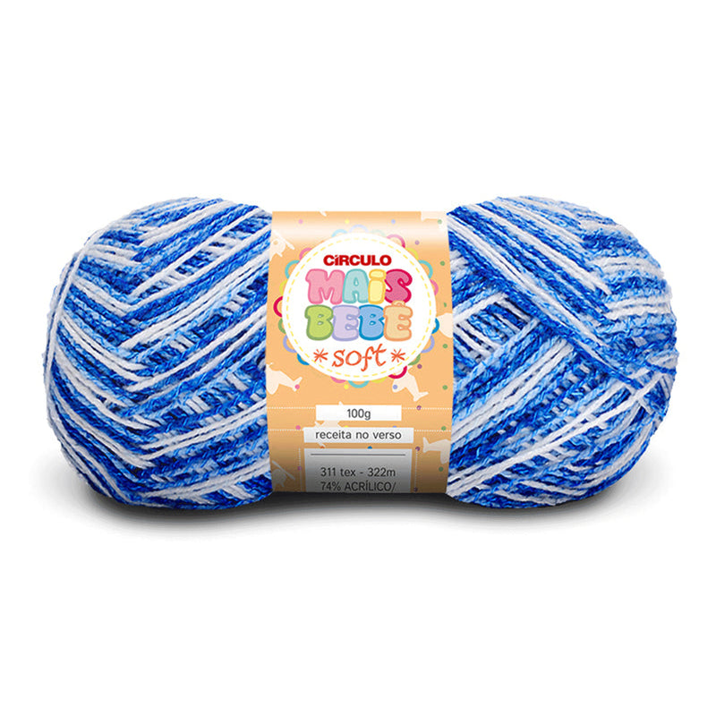 Círculo Mais Bebê Soft, Acrylic & Viscose Yarn Skeins, Craft Yarn for Knitting and Crochet, 311 Tex, 321 Meters, 1 Roll