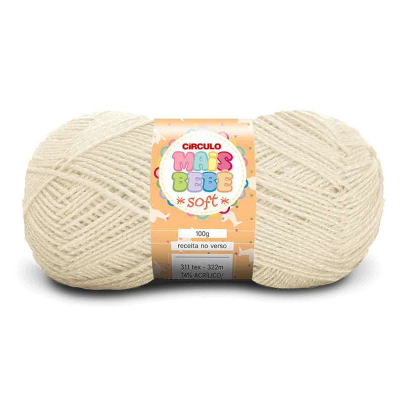 Círculo Mais Bebê Soft, Acrylic & Viscose Yarn Skeins, Craft Yarn for Knitting and Crochet, 311 Tex, 321 Meters, 1 Roll,    5-Pack