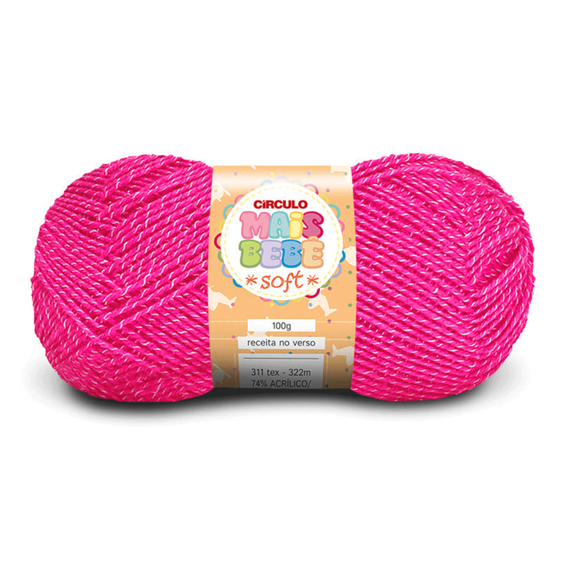 Círculo Mais Bebê Soft, Acrylic & Viscose Yarn Skeins, Craft Yarn for Knitting and Crochet, 311 Tex, 321 Meters, 1 Roll,    5-Pack