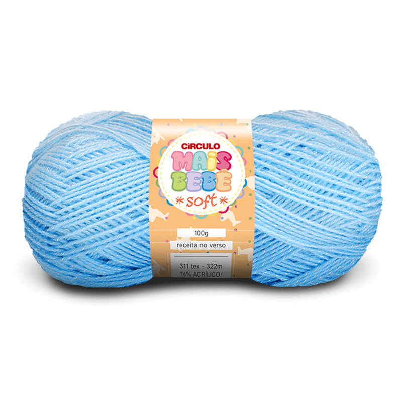 Círculo Mais Bebê Soft, Acrylic & Viscose Yarn Skeins, Craft Yarn for Knitting and Crochet, 311 Tex, 321 Meters, 1 Roll