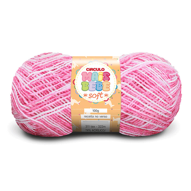 Círculo Mais Bebê Soft, Acrylic & Viscose Yarn Skeins, Craft Yarn for Knitting and Crochet, 311 Tex, 321 Meters, 1 Roll
