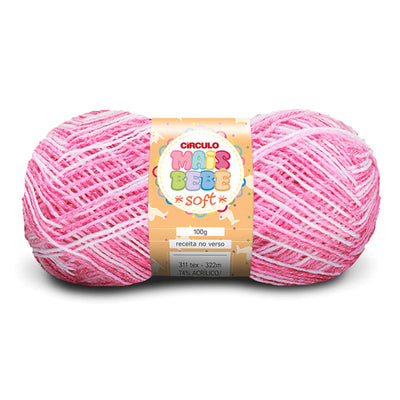 Círculo Mais Bebê Soft, Acrylic & Viscose Yarn Skeins, Craft Yarn for Knitting and Crochet, 311 Tex, 321 Meters, 1 Roll,    5-Pack