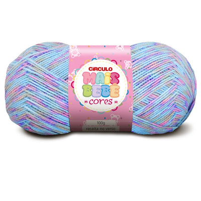 Círculo Mais Bebê Cores, Acrylic Yarn Skeins for Knitting & Crochet, 200 Tex, 500 Meters, 100 grams, 1 Roll,    5-Pack