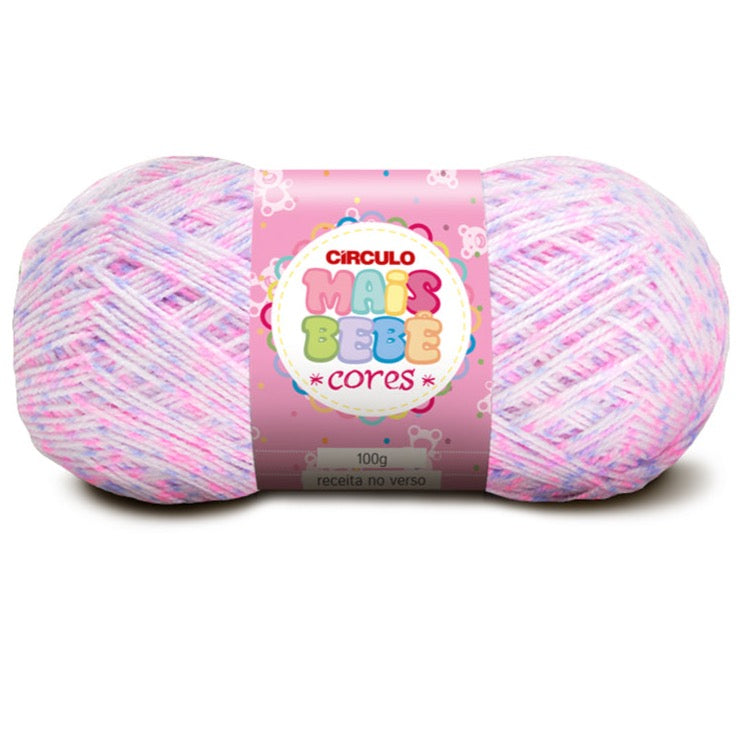 Círculo Mais Bebê Cores, Acrylic Yarn Skeins for Knitting & Crochet, 200 Tex, 500 Meters, 100 grams, 1 Roll,    5-Pack