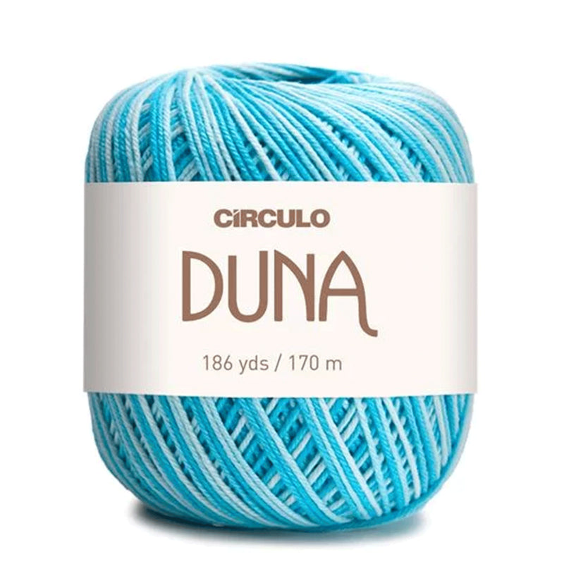 Círculo Duna, 100% Mercerized Cotton, 100g, 590 Tex, 170 Meters, Plain Colors & Multicolors,     6-Pack