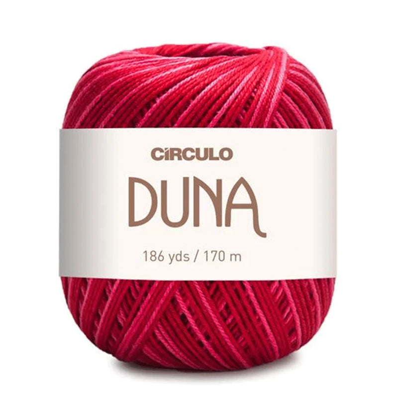 Círculo Duna, 100% Mercerized Cotton, 100g, 590 Tex, 170 Meters, Plain Colors & Multicolors,     6-Pack