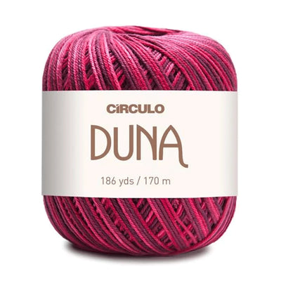 Círculo Duna, 100% Mercerized Cotton, 100g, 590 Tex, 170 Meters, Plain Colors & Multicolors,     6-Pack