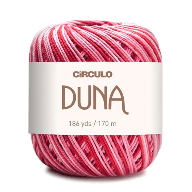 Círculo Duna, 100% Mercerized Cotton, 100g, 590 Tex, 170 Meters, Plain Colors & Multicolors,     6-Pack