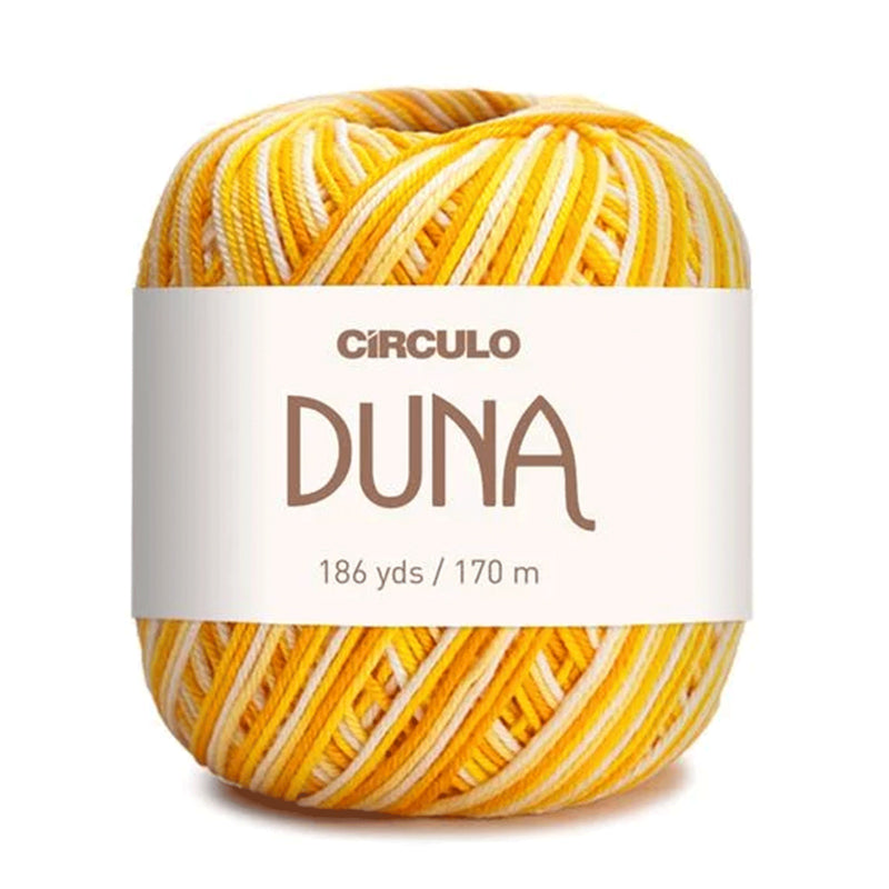 Círculo Duna, 100% Mercerized Cotton, 100g, 590 Tex, 170 Meters, Plain Colors & Multicolors,     6-Pack