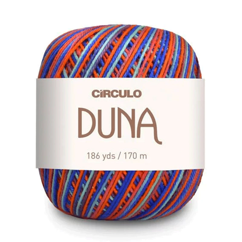 Círculo Duna, 100% Mercerized Cotton, 100g, 590 Tex, 170 Meters, Plain Colors & Multicolors,     6-Pack